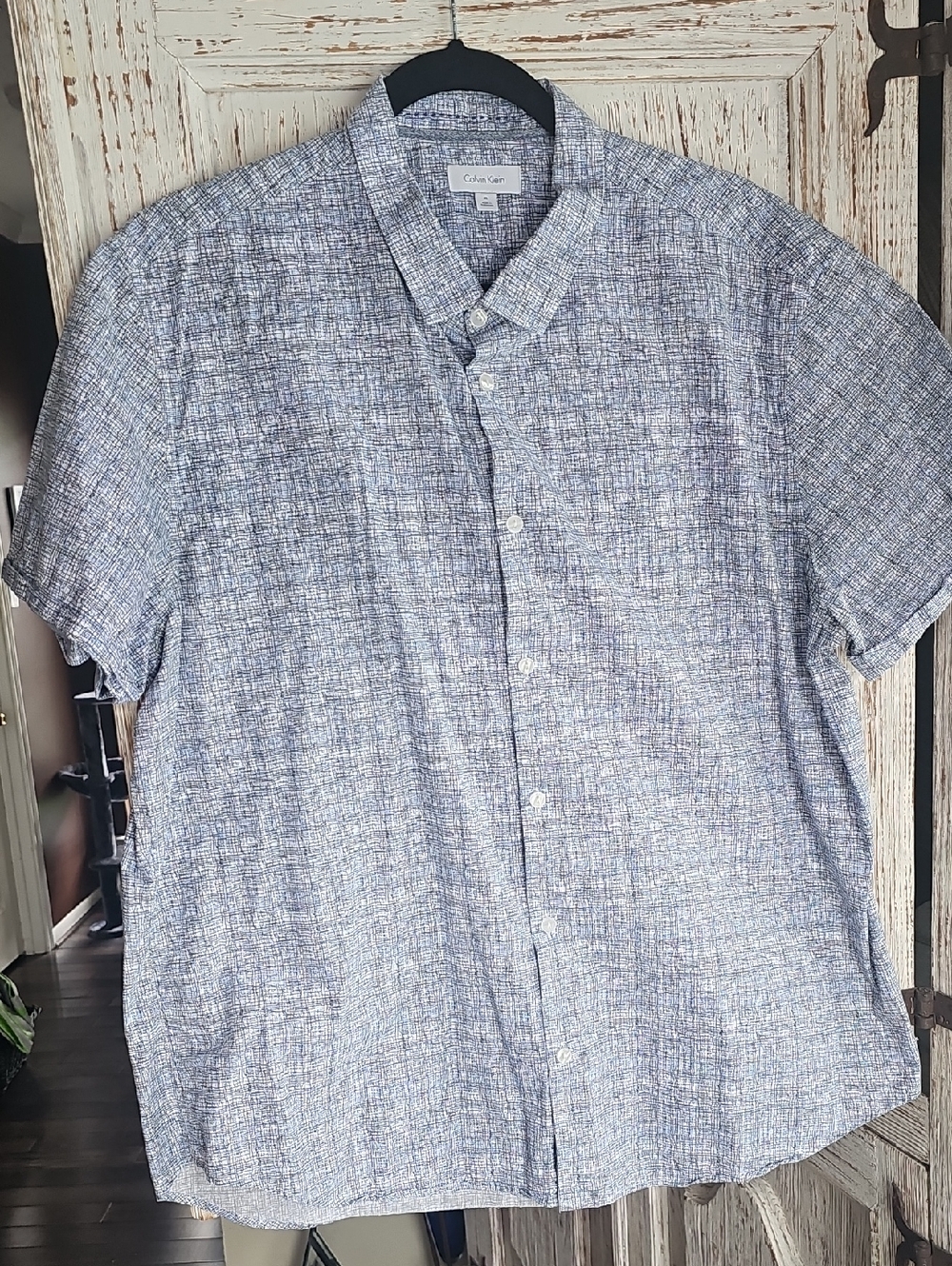 Calvin Klein Men's Short-Sleeve Button-Up Shirt - XL